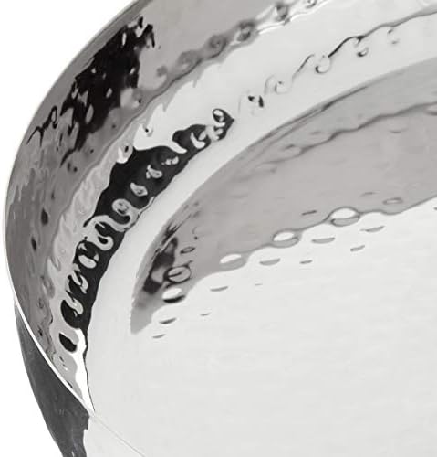 Elegantna čekić od nehrđajućeg čelika okrugla ladica, 13 , srebrna