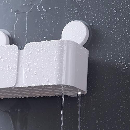 Smljlq Polica za tuširanje, mala bijela kupaonica od plastike bez bušenja viseći organizator
