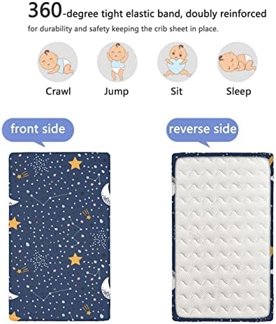 Noćni nebo Tema sabirani mini krevetići, prenosivi mini krevetići listovi ultra mekani materijal-baby list