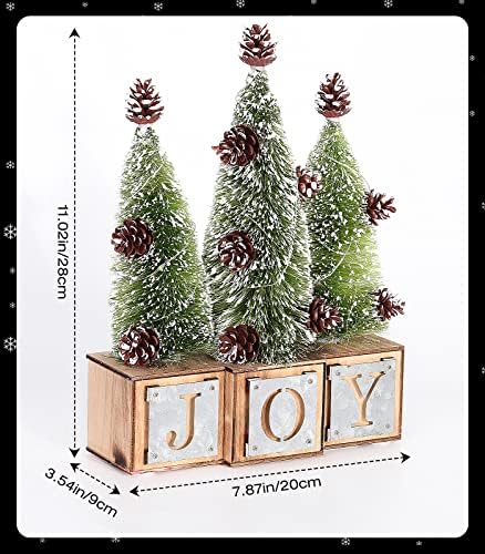Lewondr mini božićno drvce, veštačko stablo sa lakim LED perlicama, a baterijskim božićnim svjetlima za mini