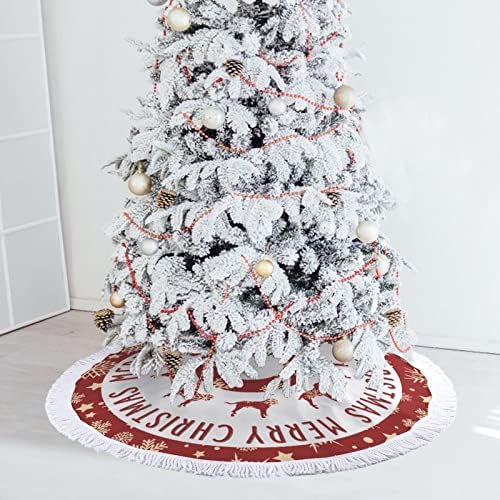 Skirt božićne drva, 30 Božićni pas silueta Xmas Tree Mat sa tasselom, snježna pahuljica, zimska