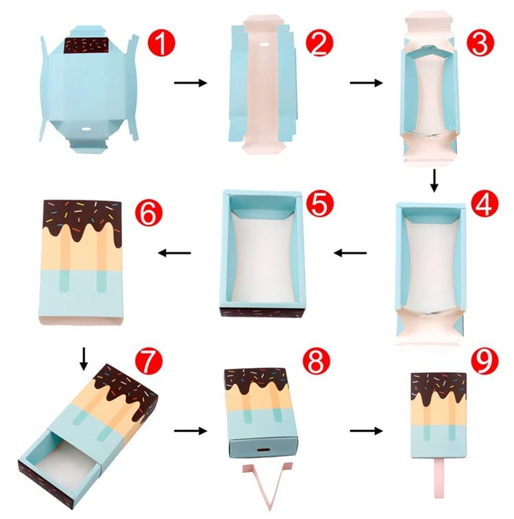 20pcs / 50pcs / 100pcs 3D lažne trepavice Pakiranje DIY Sladoled prazan trepavica Case Paper Paper Eyelash