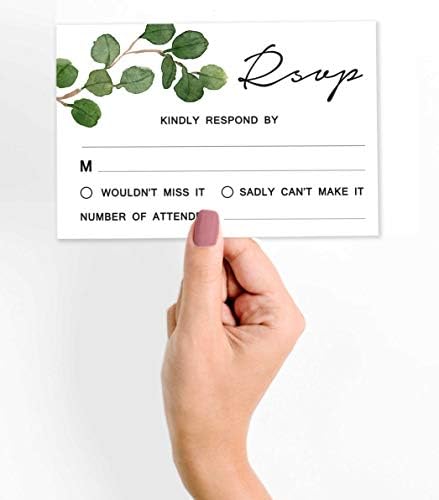 InkDotpot 50 prazne RSVP kartice sa bijelom koverte-zelenilom Stil Card Card-RSVP za vjenčanu