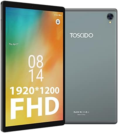 Toscido tablet 10,1 inčni Android 11 tableta 1080p FHD in-lcd ekrana, 4GB + 64GB Proširi na 1TB, Octa-Core