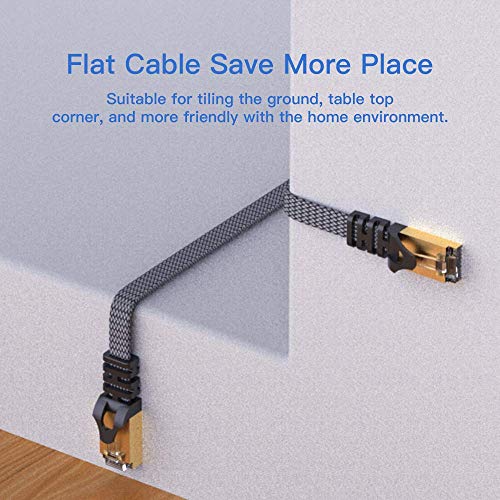 Hetsen CAT 8 Ethernet kabel najlonska pletenica 10ft štitila, 40Gbps velika brzina 26AWG, 2000MHz