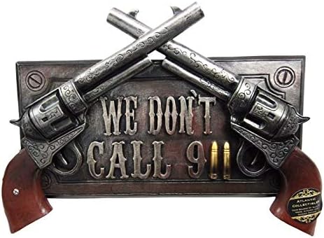 EBROS POKLON Nema upozorenja za prepašioce Wild West Dual Six Shooter puške sa metacima Zidno umjetničko