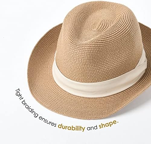Slamnati Fedora šeširi za sunce za žene muškarci ljetni šešir za sunčanje na plaži pakirani kratki obod Roll