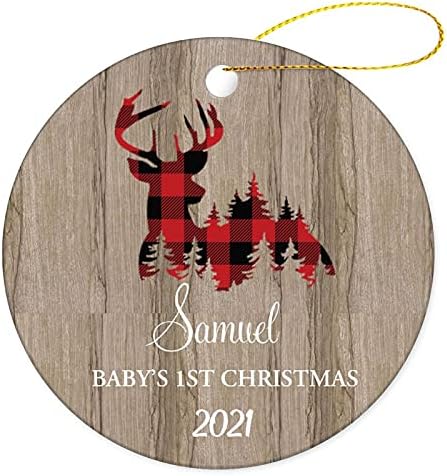 godblessign bebin prvi Božićni Ornament,zečji Božićni Ornament,personalizovani praznični Ornament imena