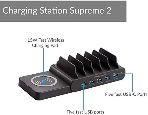 Techsmarter 11-Port 110w USB-C PD stanica za punjenje laptopa sa Samsung Super brzo punjenje & odvojiva