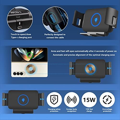 Doodbi nosač bežičnog punjača za Galaxy Z Fold 4/3 nosač za automobil/dodatna oprema,držač telefona za