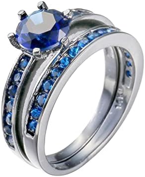 2023 Bright Ring Okrugli plavi kamen nakit modni nakit angažirani prsten za žene podesivi simpatični