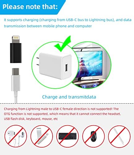 4pack USB C Ženka za mužjak Adapter za iPhone 12 11 Mini XR / XS / SE / 7/8 / X / Plus / Pro Max iPad