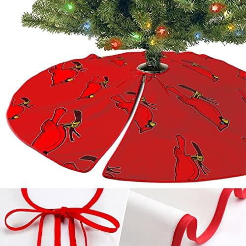 Slatke sjeverne kardinalne ptice božićne suknje od drveta meka pliša crvena prekrivena za Xmas party svečane