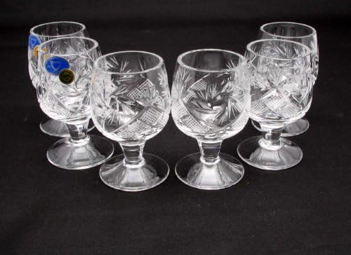 SET od 6 ruskih kristalnih čaša na kratkom stabljiku 50ml ručno rađenih