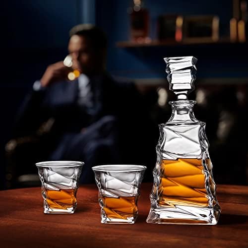 Paysky set dekantera za viski sa naočarima - 5-dijelni rođendanski pokloni za muškarce i žene, ukrašeni čep