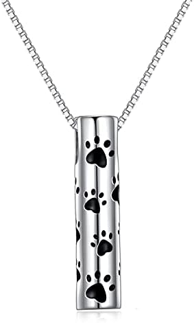 Onefinity Paw urna ogrlica za kremaciju Sterling Silver pas mačka pet šapa Print kremiranje nakit