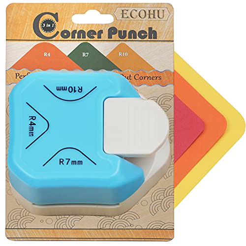 Ecohu okrugli ugao Punch, 3 u 1-3 način uglu Puncher rezač za papir zanat za rezanje različitih uglova, DIY