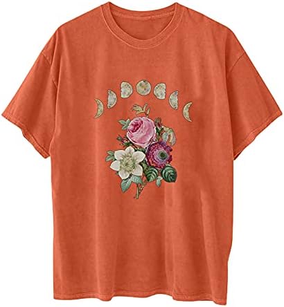 Opgkgnp žene cvjetni mjesec divlji krumpiri ispisane grafičke majice s kratkim rukavima s kratkim rukavima na