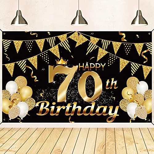 70. rođendan Baner 70. rođendan ukrasi za muškarce Žene 70. rođendanski ukrasi za rođendan Sretan rođendan Backdrop