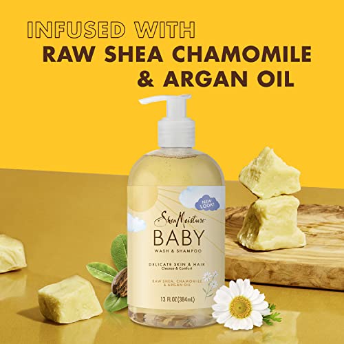 SheaMoisture Baby Wash & amp; šampon za sve tipove kože Raw Shea, Chamomile& amp; Arganovo ulje za pranje beba
