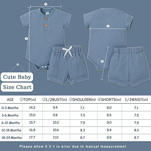 Aweyoo Spol Neutral Baby Boy Girl Ljetna odjeća 2 komada Pamuk Unisex Storys Outfits Set