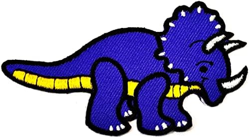 Kleenplus 2pcs. Purple Dinosaur zakrpe naljepnice Triceratops Dinosaur životinjski crtani zakrpa Simbol Simbol