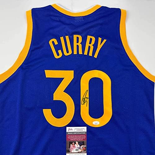Potpisan / potpisan Stephen Steph Curry Golden State Blue košarkaški dres JSA COA