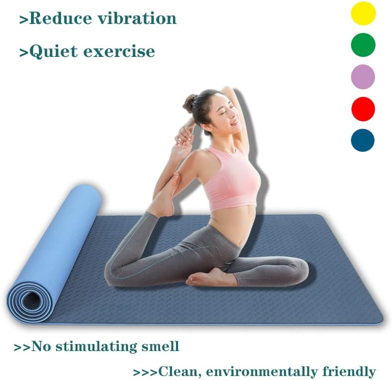 Prostirka za jogu protiv klizanja dvoslojna sa vodičem za Poravnanje6mmthick TPE Foam Yoga