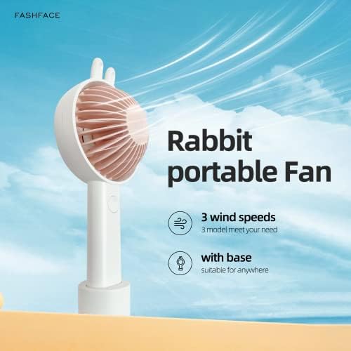 FashFace prijenosni mini ručni ventilator, 50 ° Podesivi smjer vjetra Lični ventilator, ventilator