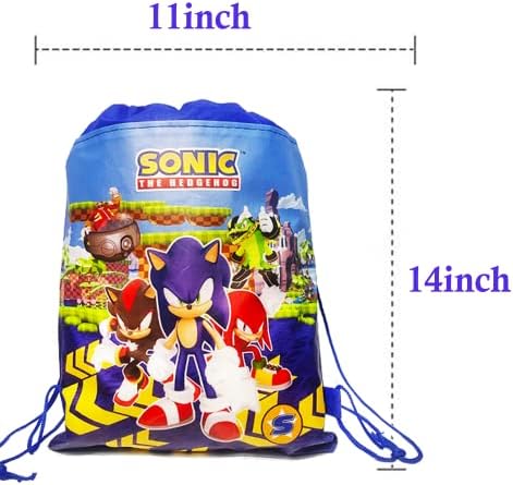 12 paketa Sonic Drawstring Party torba, Party Favors torbe vezice ruksaci pokloni torbe potrepštine za rođendanske