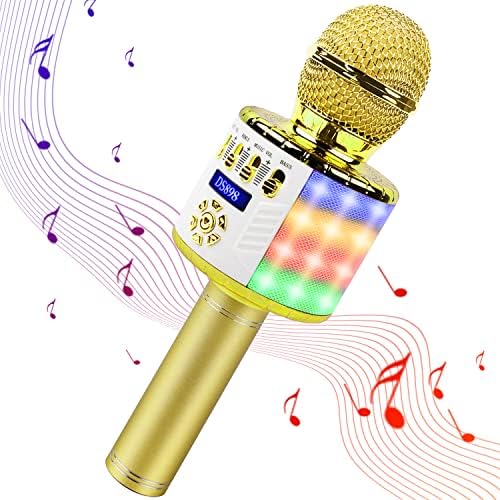 Karaoke bežični Bluetooth mikrofon za djecu Aldult sa LED svjetlima, 3u1 prijenosni ručni Karaoke mikrofonski