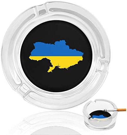 Zastava države Ukrajina Prekrasno uzorkovna gusta staklena pepeljara klasična okrugla držač za
