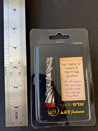 Metal Nickel Car Mezuzah sa Jerusalimskim tematskim putnicima Molitveni Pomičite židovku Hoshen Mezuza