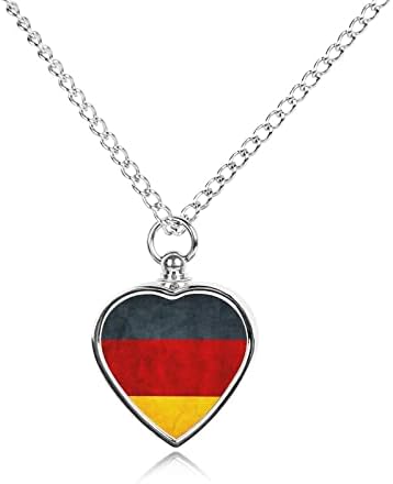 Ogrlica od urne za kućne ljubimce Njemačke zastave za pepeo od legure srca kremiranje nakita spomen