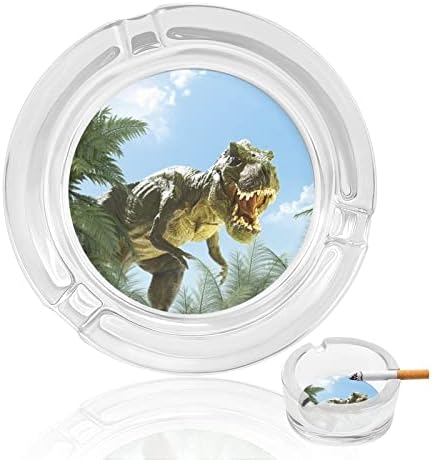 Tyrannosaurus Rex Glass Pepeo za cigarete i cigare Okrugli nosač ladice za pepeo za tablicu Desktop Dekoracija