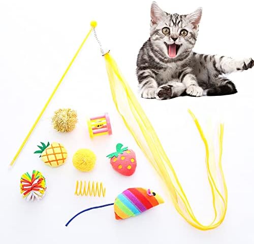 Floralby Cat Stick igračke Mačke plišane miševe igračke za igračke postavljene ogrebotine 9pcs
