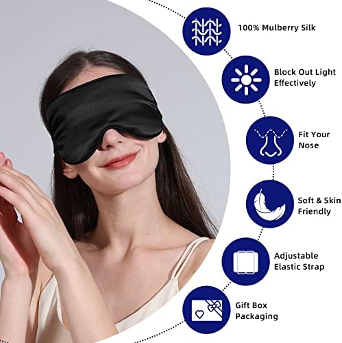 LERSVICVIL 19 MOMME čista mulberry svilena maska ​​za mirovanje efektivno sjenčanje poklopca za oči luksuzne