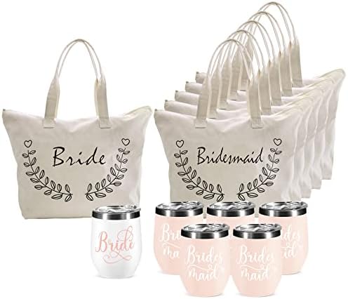 Elegantpark Brodsmaid Tumbler 12 oz Vjenčani torba Set od 6 djeverskih prijedloga poklona vjenčanja Pokloni