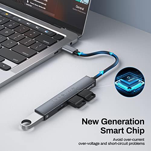 4-Port USB Hub, Multi-Port Adapter sa brzim USB 3.0 portom, USB 2.0 portom i čitačem TF kartica, Ultra