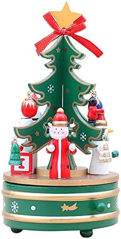 Edgy Božićni ukrasi Božićna drvena rotirajuća muzička kutija muzička kutija božićna dekoracija stabla Dječji