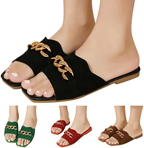 Gufesf ženske sandale, ravne donje lagane otvorene sandale za žene proljeće ljetne papuče Casual Extra široke