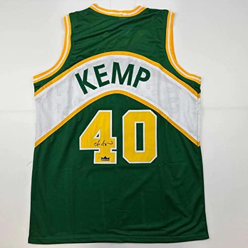 Faksimil autografirana shawn Kemp Seattle Zeleni reprint laser Auto košarkaški dres Veličina Muški XL