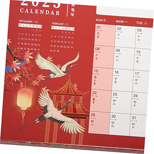 Operilacx 5pcs 2023 kalendar za stolove ORIGAMI Cvjetni svjetla Ured za notepad vintage kalendari Planer za