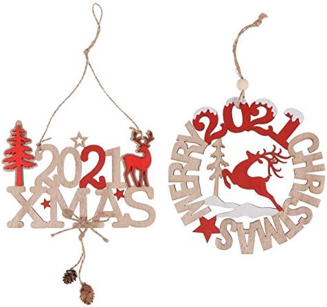 Bestsportne božićne ukrase 2pcs sretan božićni znak Farmhouse Božićni dekor Xmas Natpis za