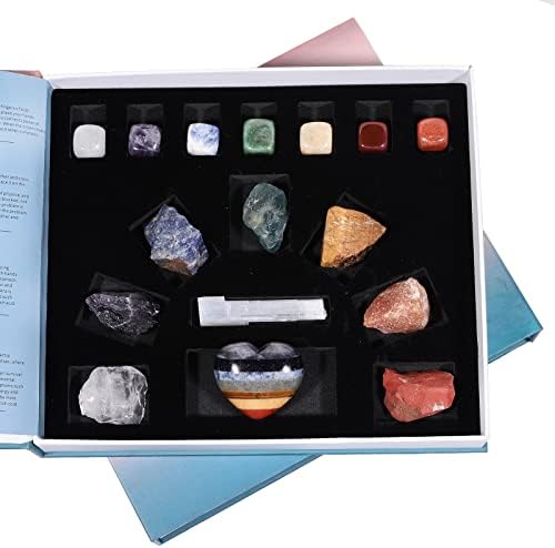 Cheungshing 16 kom Prirodna terapija Starter Reiki Crystal Set za početniku, joga meditaciju, komplet sadrži