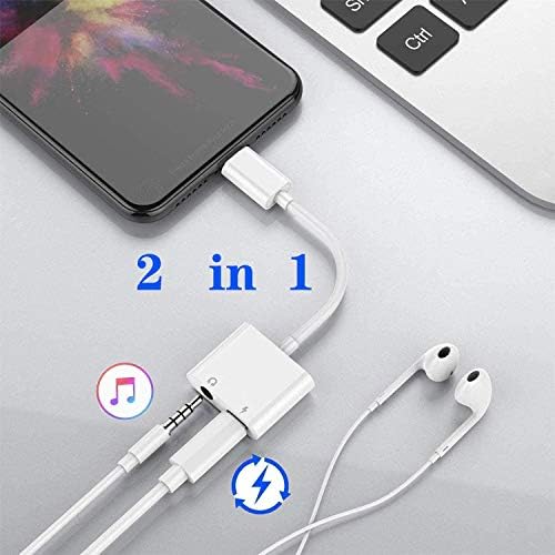 [Apple MFi Certified] lightning to 3.5 mm Adapter za slušalice za iPhone, 2 u 1 Audio razdjelnik za slušalice,