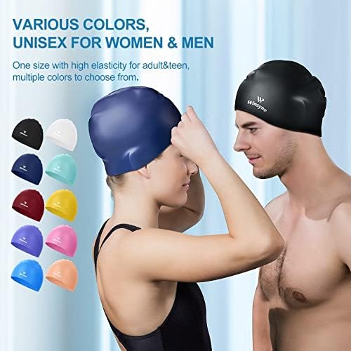 Silikonska kapa za plivanje od 2 pakovanja za muškarce i žene, uniseks kape za plivanje za odrasle