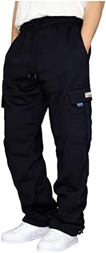Labavi džepni muški pantalone pantalone hlače u boji labaving sportski konopske struk ženske