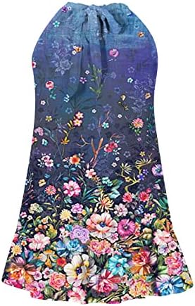 BOHO Cvjetni ruffle mini haljina za ženske ležerne ljeto ljeto tiskane haljine na plaži bez rukava