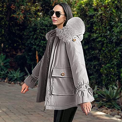 Foviguo kaputi od grana za žene, zimski rukav elegantni parkovi za žene Tunic pamuk pamučna jakna